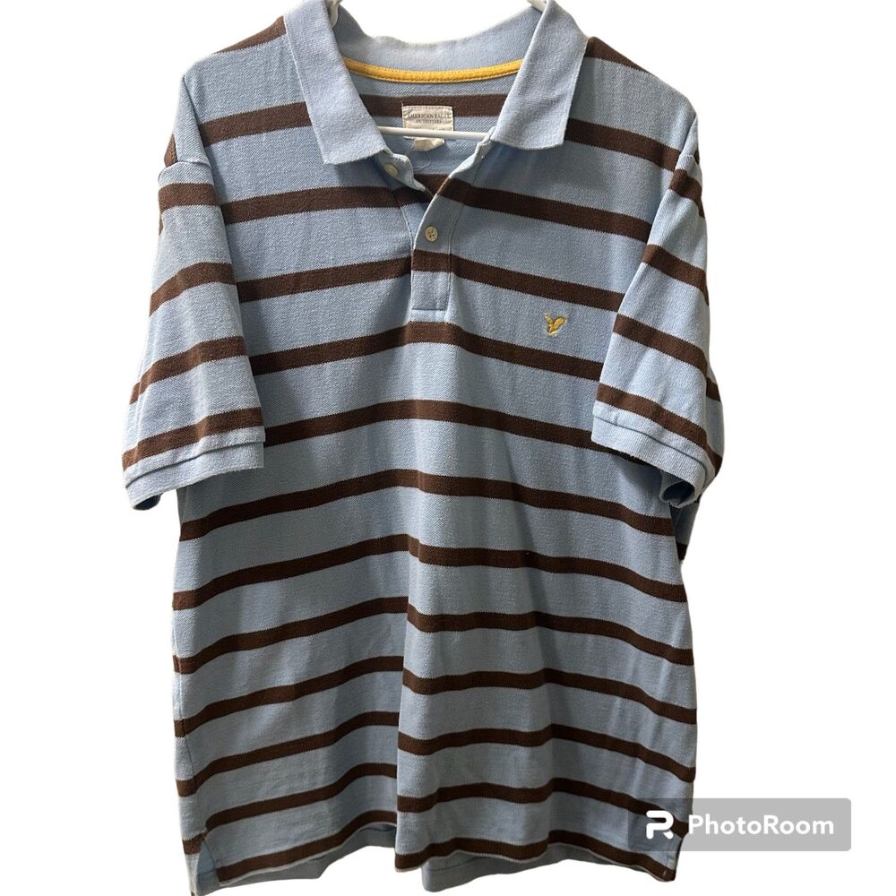 American Eagle Outfitters Polo Style Shirt Men's Size Large Quarter Button Up